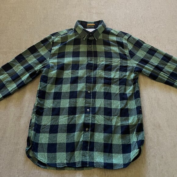 Denim & Flower Ricky Singh Plaid Shirt Men Medium Green Long Sleeve Button Down - Picture 1 of 7